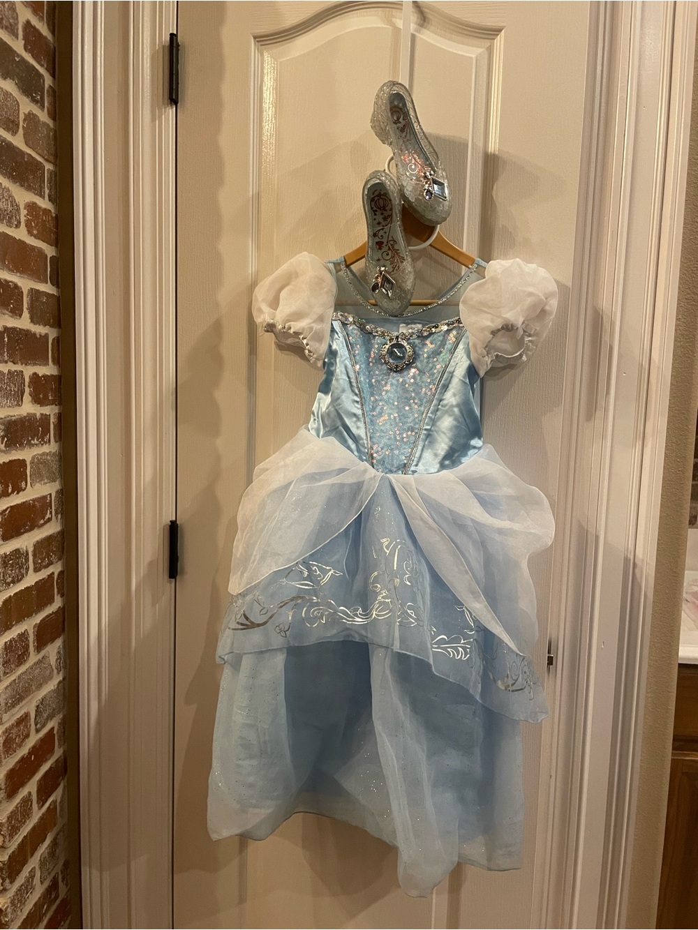 Disney Blue Cinderella Princess Ball Gown Costume with Sparkle Accents